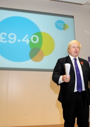 Photo of Mayor of London Boris Johnson at event launching London Living Wage