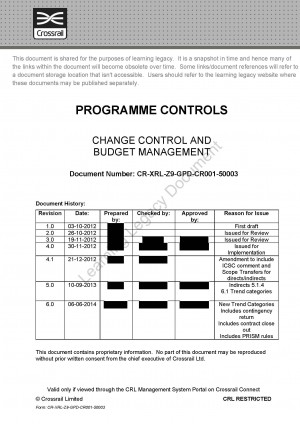 Change Control and Budget Management Procedure