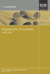 Cover of ICE Proceedings journal Management, Procurement and Law