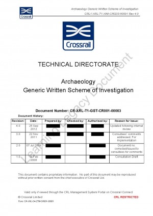 Archaeology Generic Written Scheme of Investigation