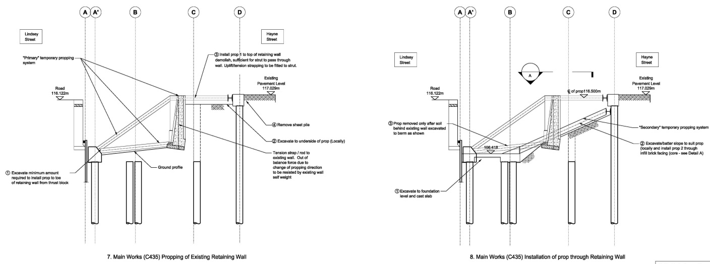 Figure 17. Original construction sequence (ETH double level basement)