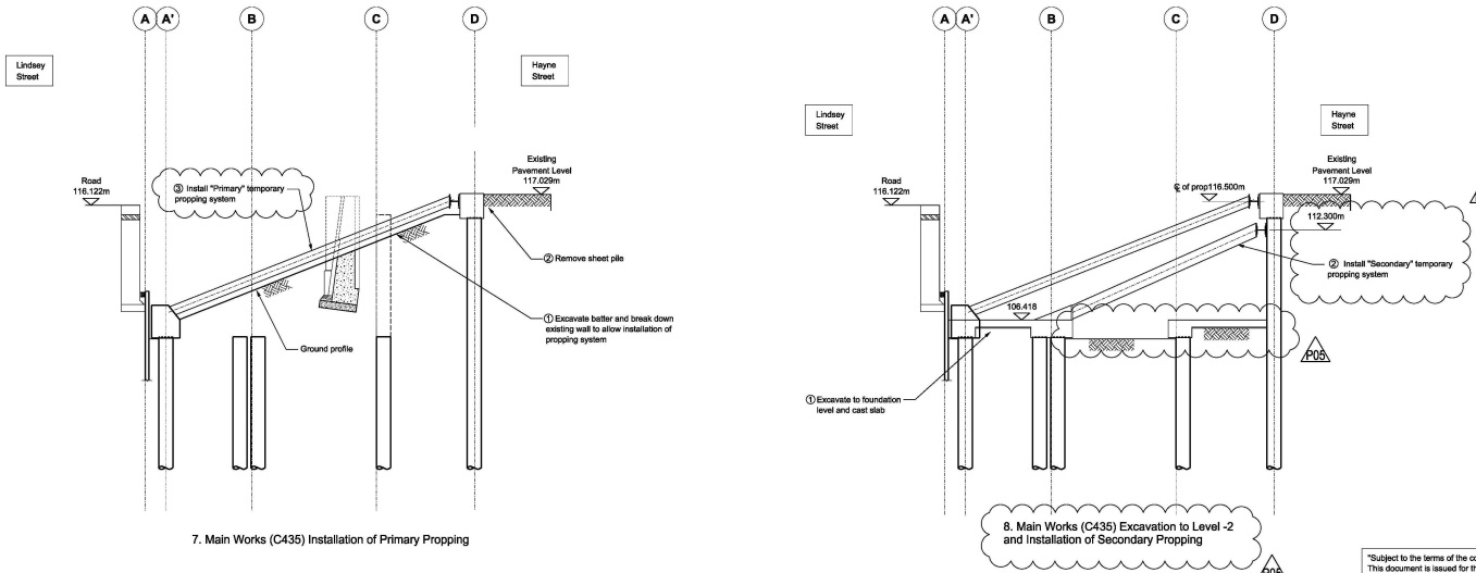 Figure 18. Revised construction sequence (ETH double level basement)