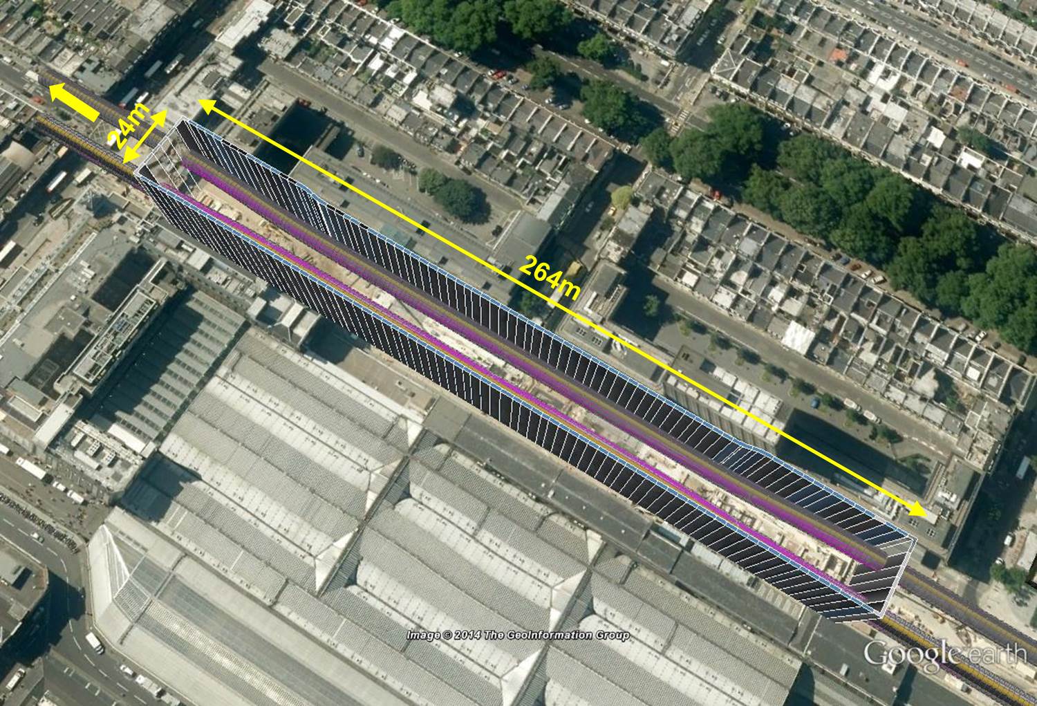 Figure 2. Paddington Station Box and Tunnel Layout