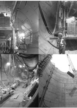 Figure 12. Dismantling of the eastbound TBM backup and removal via the shaft