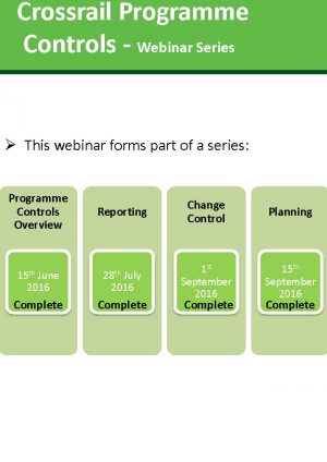 Programme Controls Webinar -Overview