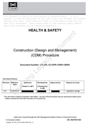 Construction  (Design and Management) (CDM) Procedure