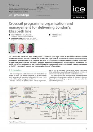 Crossrail programme organisation and management for delivering London’s Elizabeth line