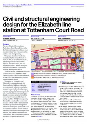 Civil and structural engineering design for the Elizabeth line station at Tottenham Court Road