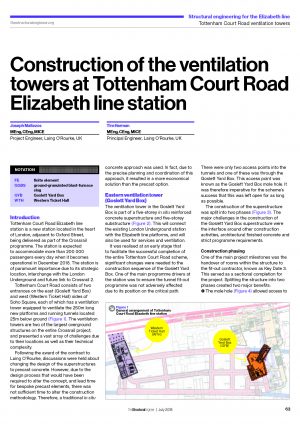 Construction of the ventilation towers at Tottenham Court Road Elizabeth line station