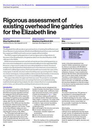 Rigorous assessment of existing overhead line gantries for the Elizabeth line